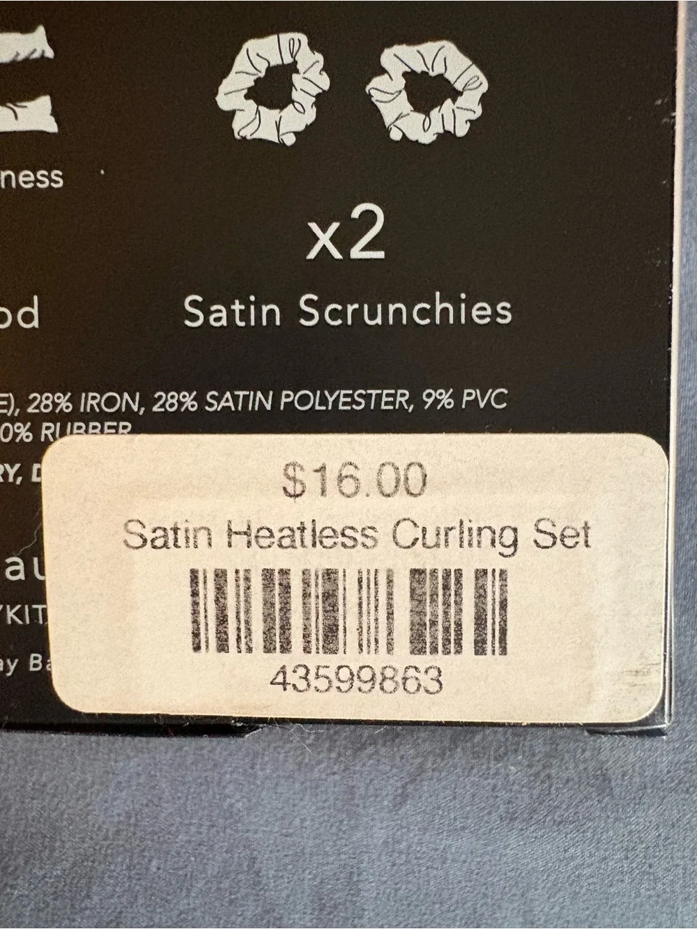 Brand New with tags Kitsch Satin Heatless Curling Set in Peach and light blue